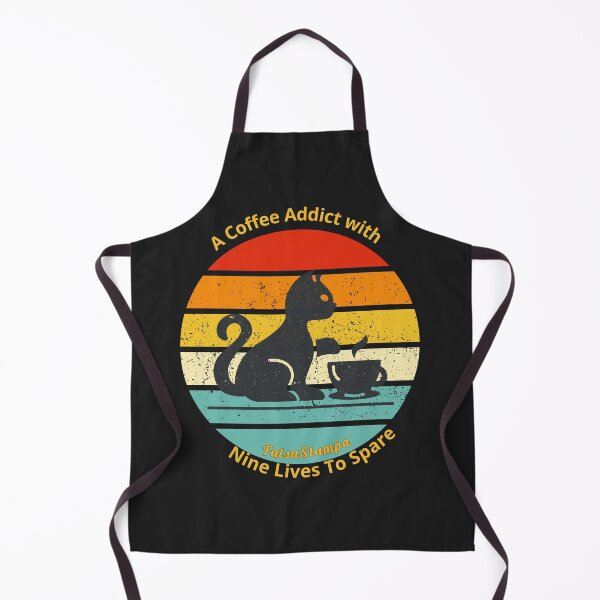 Item preview, A Coffee Addict With Nine Lives To Spare Retro t-shirt & Gifts designed and sold by FatsaStampa.