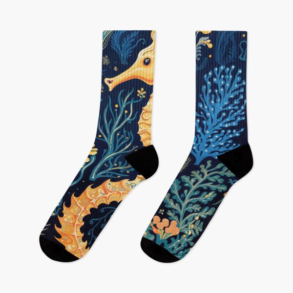 Item preview, William Morris Seahorse Underwater Botanical designed and sold by MidCenturyStore.