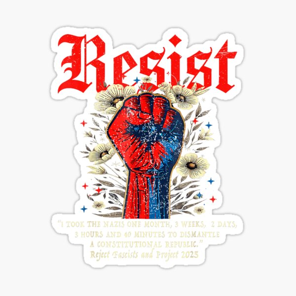 Vista previa del artículo con la obra «Resiste como si fuera Alemania de 1938, retro y divertido.», diseñado y vendido por Vincent-Cloud.