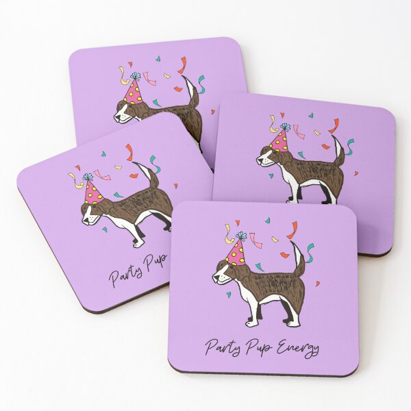 Item preview, Party Pup Energy with a Beagle Dog in a Party Hat and Confetti designed and sold by ScarletGiraffee.