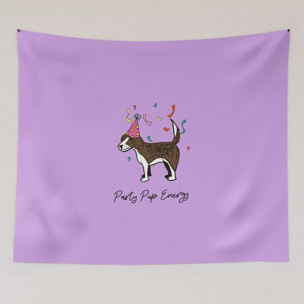 Item preview, Party Pup Energy with a Beagle Dog in a Party Hat and Confetti designed and sold by ScarletGiraffee.
