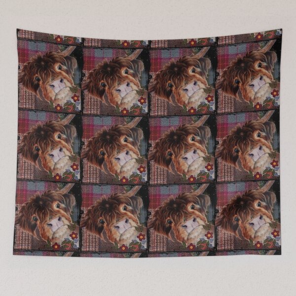 Item preview, Highland cow, scotish tartan, cattle,  designed and sold by NessArtByEwa.
