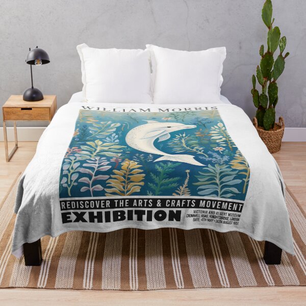 Item preview, William Morris Dolphin Ocean Botanical designed and sold by MidCenturyStore.