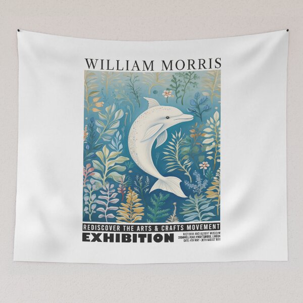Item preview, William Morris Dolphin Ocean Botanical designed and sold by MidCenturyStore.
