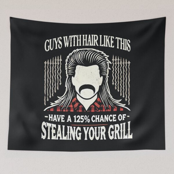Item preview, Guys With Hair Like This Have a 125% Of Stealing Your Grill  designed and sold by CreepyCornerArt.