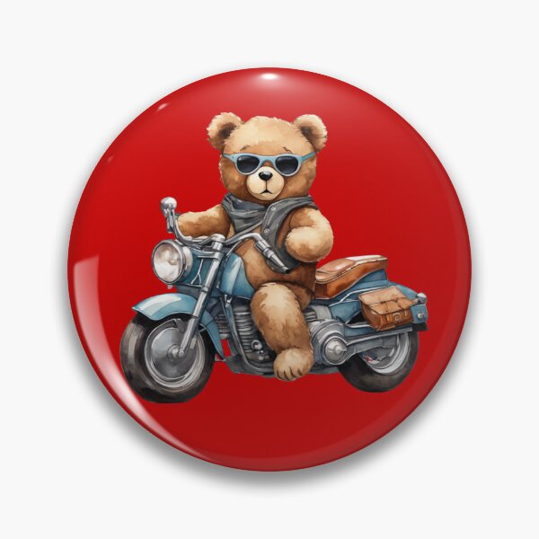 Item preview, Cute Teddy Bear on Motorcycle designed and sold by FurrFunPrints.