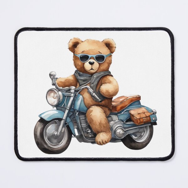 Item preview, Cute Teddy Bear on Motorcycle designed and sold by FurrFunPrints.