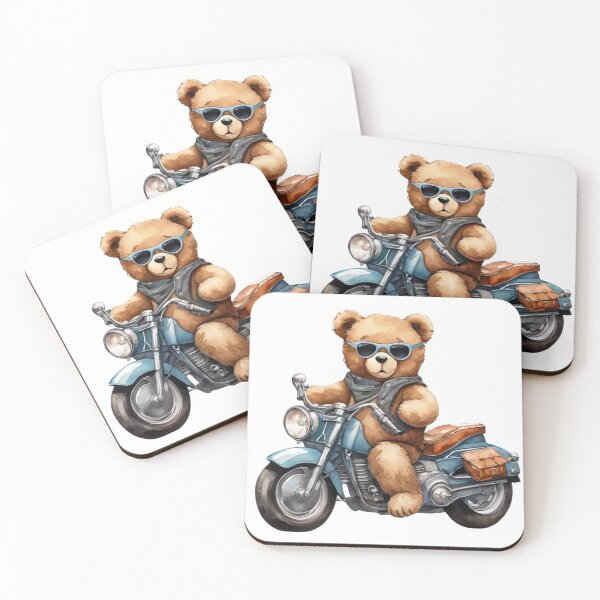 Item preview, Cute Teddy Bear on Motorcycle designed and sold by FurrFunPrints.
