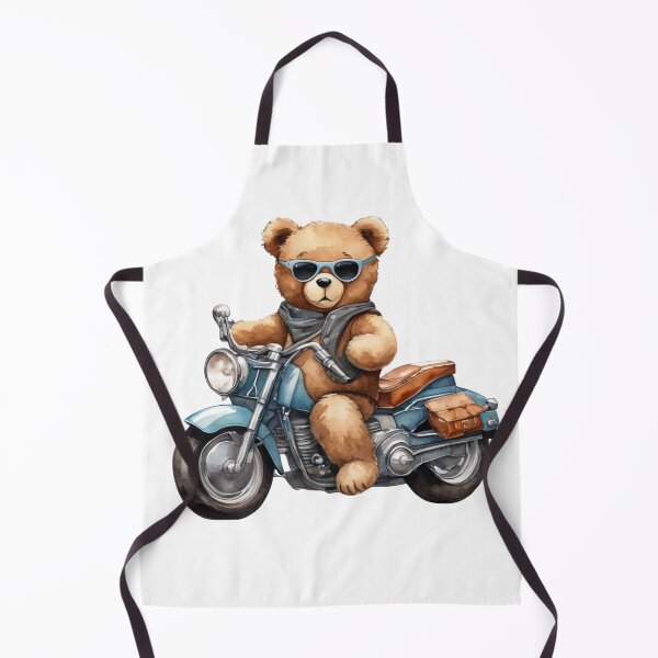 Item preview, Cute Teddy Bear on Motorcycle designed and sold by FurrFunPrints.