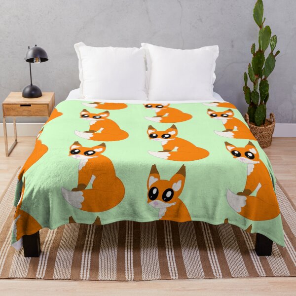 Item preview, Little fox (green background) designed and sold by CreationsByFey.
