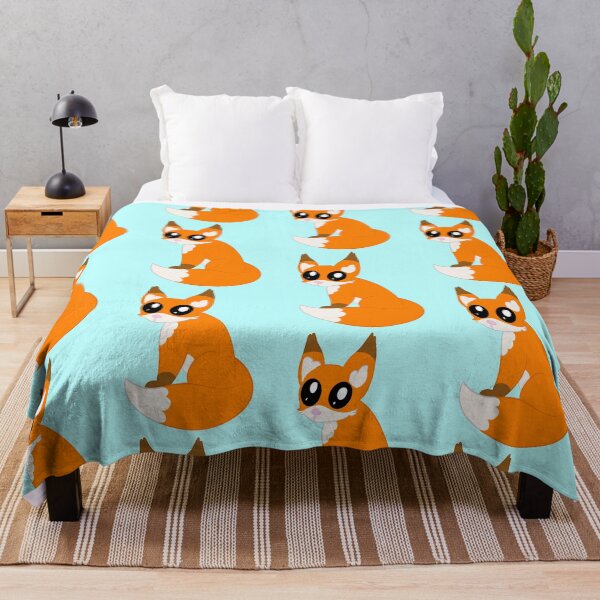 Item preview, Little fox (light blue background) designed and sold by CreationsByFey.