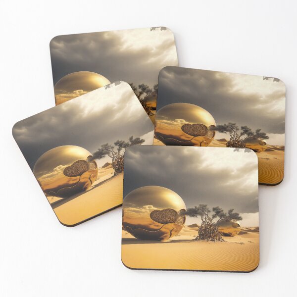 Item preview, Surreal Desert Dreamscape with Gilded Reflections designed and sold by Jirka Svetlik, Studio Illuvision.