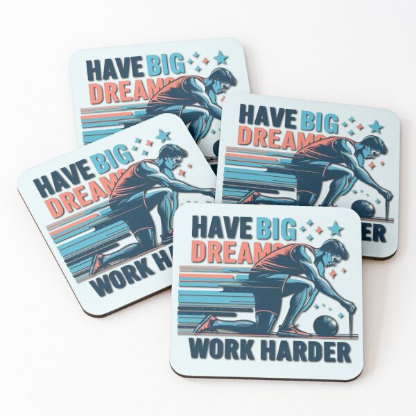 Item preview, Banner symbol athlete with slogan: Have big dreams, work harder designed and sold by JaroDesign2023.