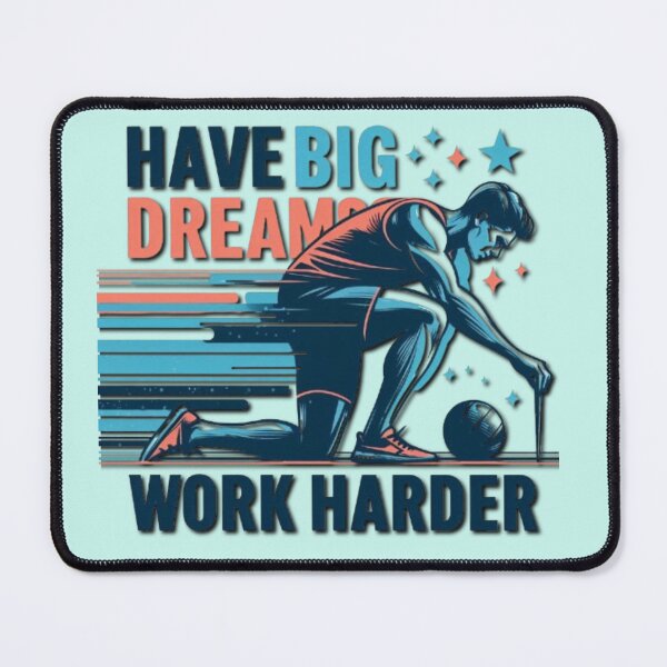 Item preview, Banner symbol athlete with slogan: Have big dreams, work harder designed and sold by JaroDesign2023.