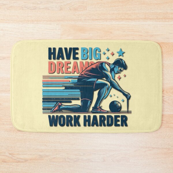 Item preview, Banner symbol athlete with slogan: Have big dreams, work harder designed and sold by JaroDesign2023.