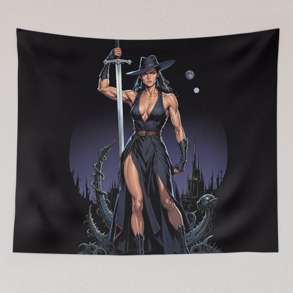 Item preview, Vampire Hunter woman cool Dracula hunter female warrior art designed and sold by Vintage Designs +.