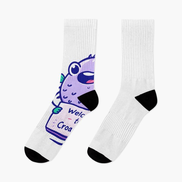 Item preview, Cute Purple Pufferfish "Welcome to Croatia" Digital Design designed and sold by AnnDesignStudio.