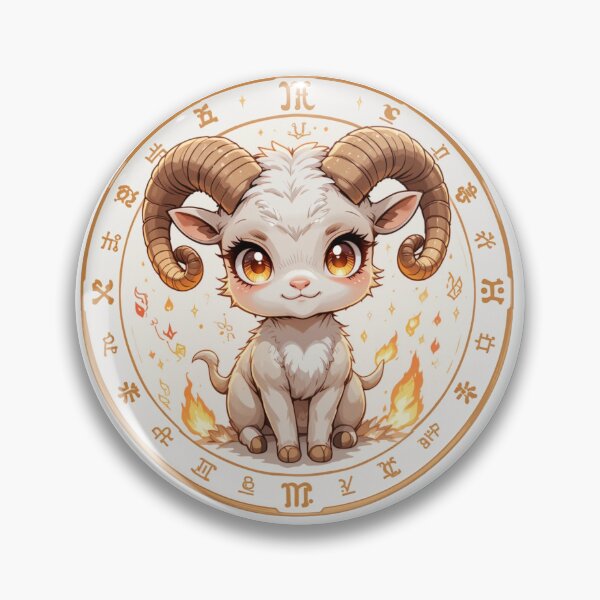 Item preview, cute chibi Aries ram with sparkling eyes designed and sold by Nimkaew.