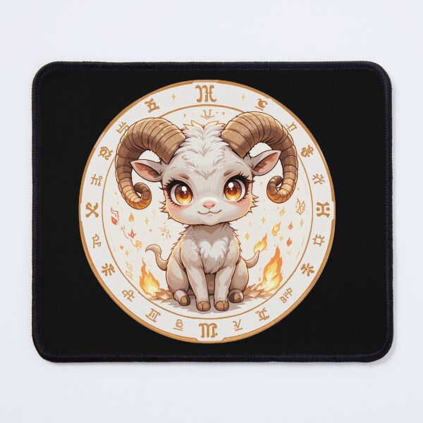Item preview, cute chibi Aries ram with sparkling eyes designed and sold by Nimkaew.