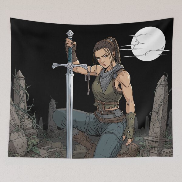 Item preview,  Vampire Hunter woman cool Dracula hunter female warrior art designed and sold by Vintage Designs +.