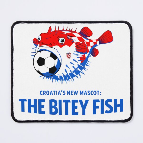 Item preview, Croatia Football Mascot - The Bitey Fish Pufferfish Soccer Design designed and sold by AnnDesignStudio.