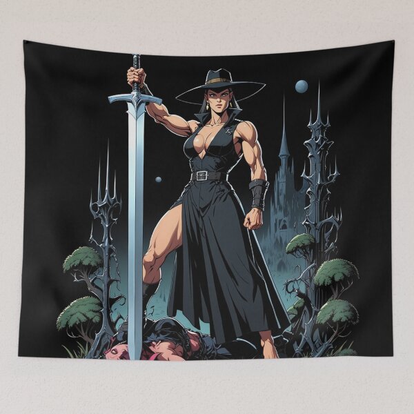 Item preview, Vampire Hunter woman cool Dracula hunter female warrior art designed and sold by Vintage Designs +.