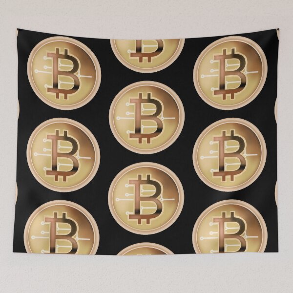 Item preview, Golden Bitcoin symbol, silhouette art, Bitcoin money symbol, Bitcoin sign designed and sold by katecheerycake.