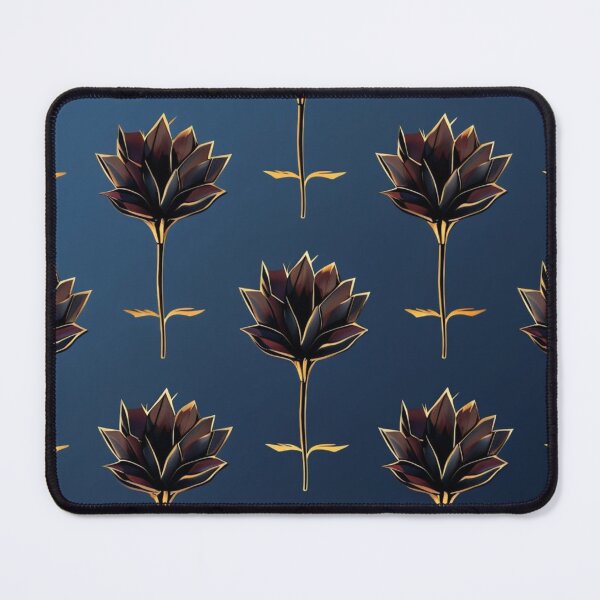 Item preview, Elegant Black Lotus Seamless Pattern on Navy Background designed and sold by Art Garden.