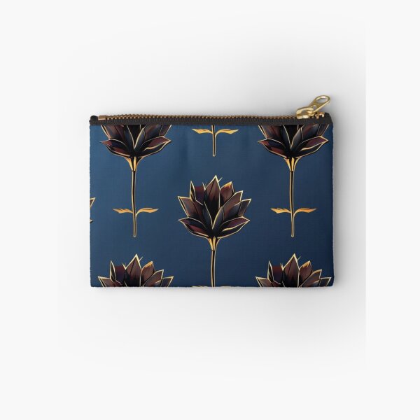 Item preview, Elegant Black Lotus Seamless Pattern on Navy Background designed and sold by Art Garden.