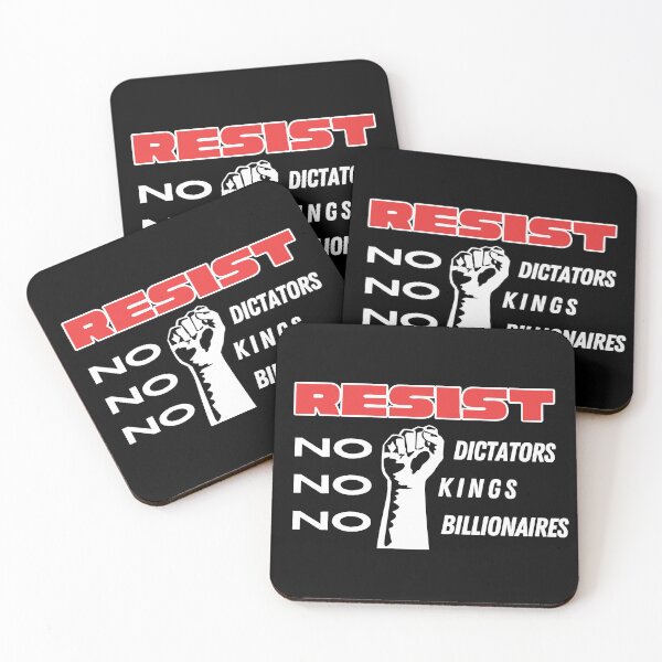 Item preview, RESIST: No dictators, kings, billionaires Sticker - Black designed and sold by Creative Liberty Designs.