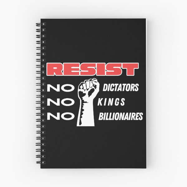 Item preview, RESIST: No dictators, kings, billionaires Sticker - Black designed and sold by Creative Liberty Designs.