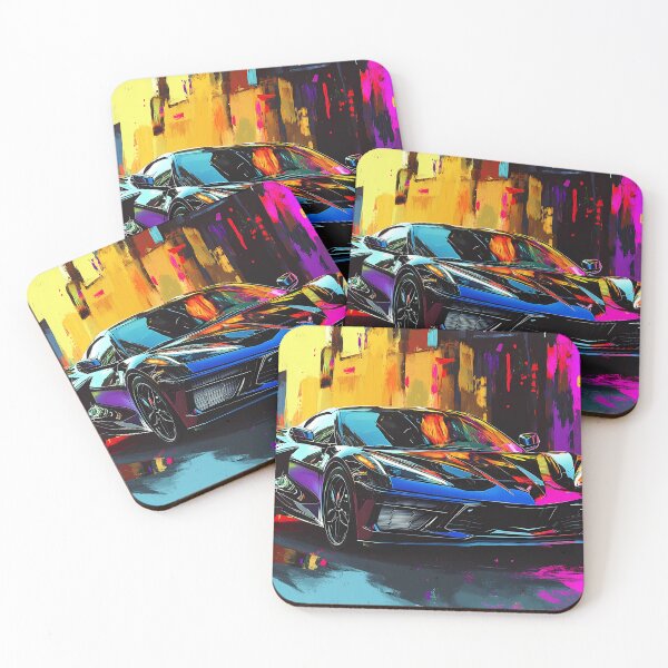 Item preview, Black Chevrolet Corvette Stingray C8 – Pop Art Edition designed and sold by AutoPopStudio.