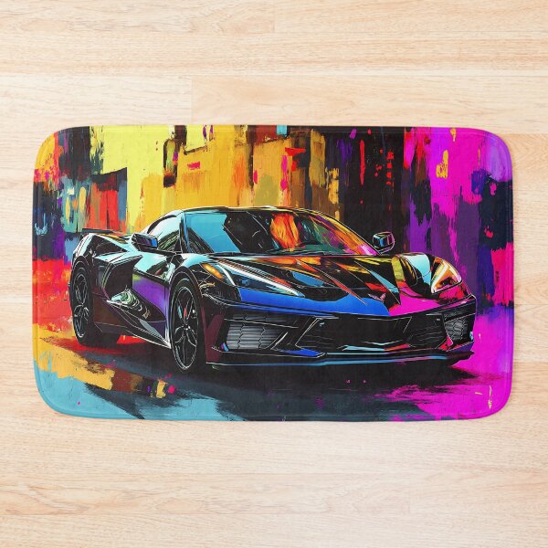Item preview, Black Chevrolet Corvette Stingray C8 – Pop Art Edition designed and sold by AutoPopStudio.