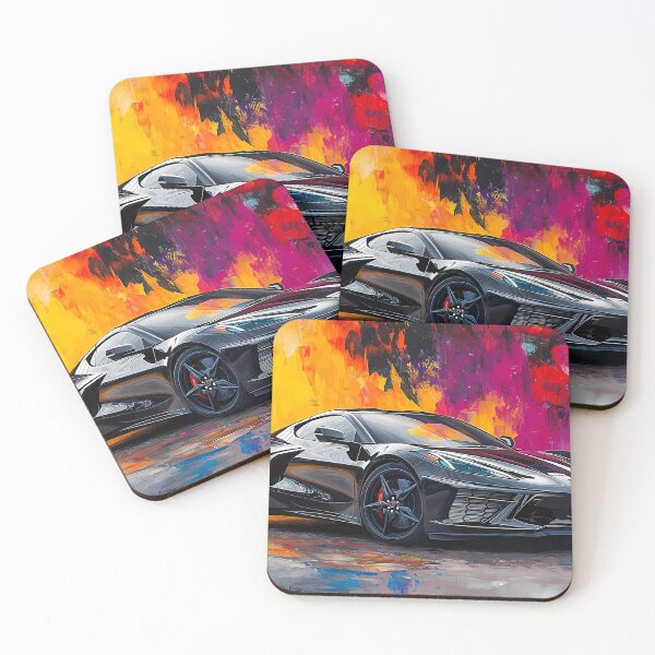 Item preview, Black Chevrolet Corvette Stingray C8 – Pop Art Edition II designed and sold by AutoPopStudio.