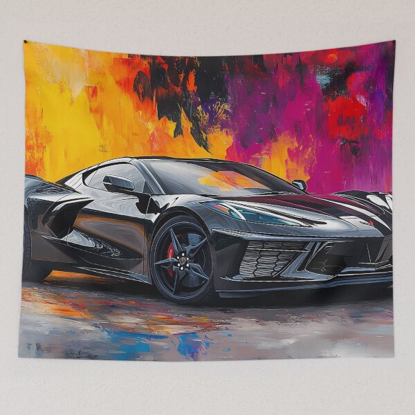 Item preview, Black Chevrolet Corvette Stingray C8 – Pop Art Edition II designed and sold by AutoPopStudio.