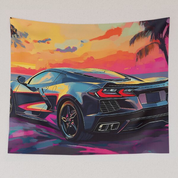 Item preview, Black Chevrolet Corvette Stingray C8 – Pop Art Edition III designed and sold by AutoPopStudio.