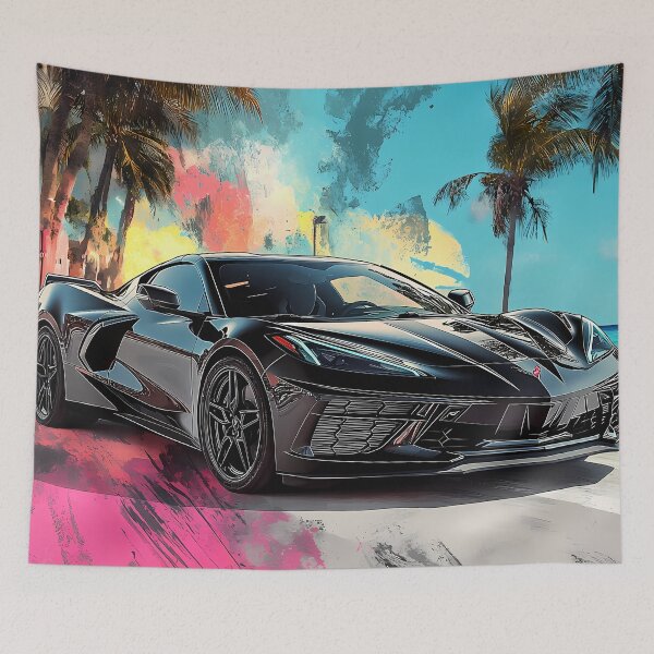 Item preview, Black Chevrolet Corvette Stingray C8 – Pop Art Edition IV designed and sold by AutoPopStudio.