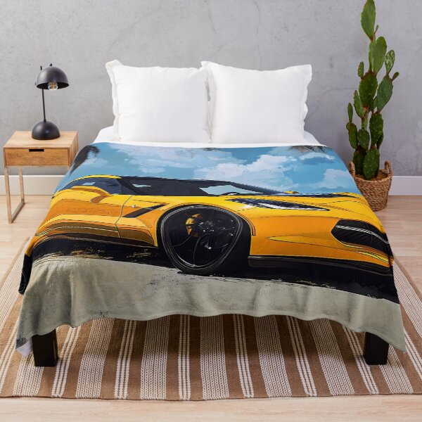 Item preview, Yellow Chevrolet Corvette Stingray C8 – Pop Art Edition designed and sold by AutoPopStudio.