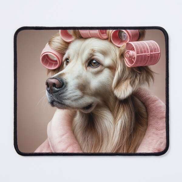 Item preview, Golden Retriever In Pink Hair Curlers designed and sold by Maria Dryfhout.