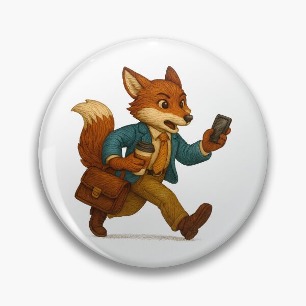 Item preview, Fox in Business Attire Running Late with Coffee and Briefcase designed and sold by #Adulting Central.