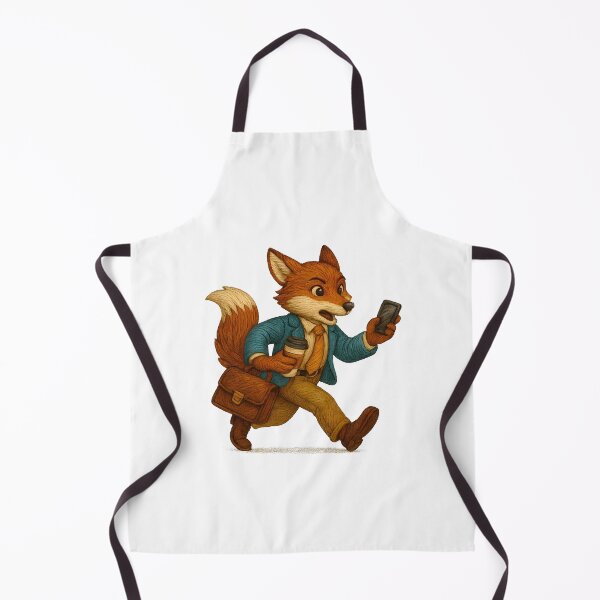 Item preview, Fox in Business Attire Running Late with Coffee and Briefcase designed and sold by #Adulting Central.