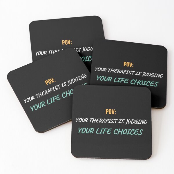 Item preview, POV Your Therapist Judges You" Dark Humor Mental Health Art designed and sold by BrushRushX.