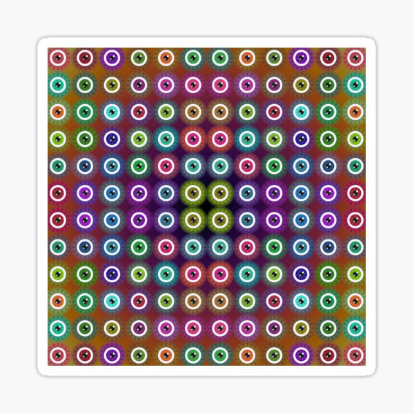 Art Nouveau Styles Mystical Eyes Geometric Pattern. Sticker