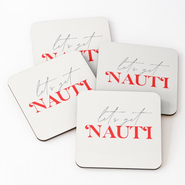 Item preview, Let’s Get Nauti – Elegant Coastal Font in Cherry Red designed and sold by Stickers by @molllyclare.