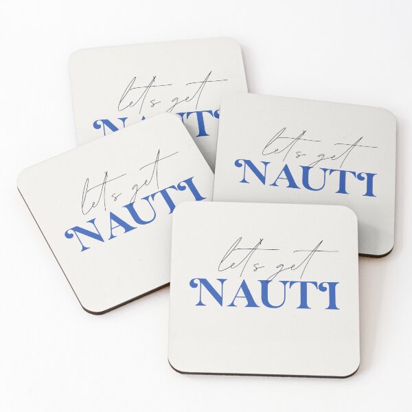 Item preview, Let’s Get Nauti – Elegant Coastal Font in Cobalt Blue designed and sold by Stickers by @molllyclare.
