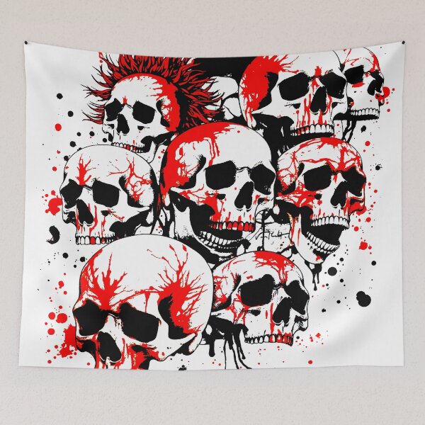 Item preview, Crazy skulls in japan style manga anime ink drawing designed and sold by VonKalt.