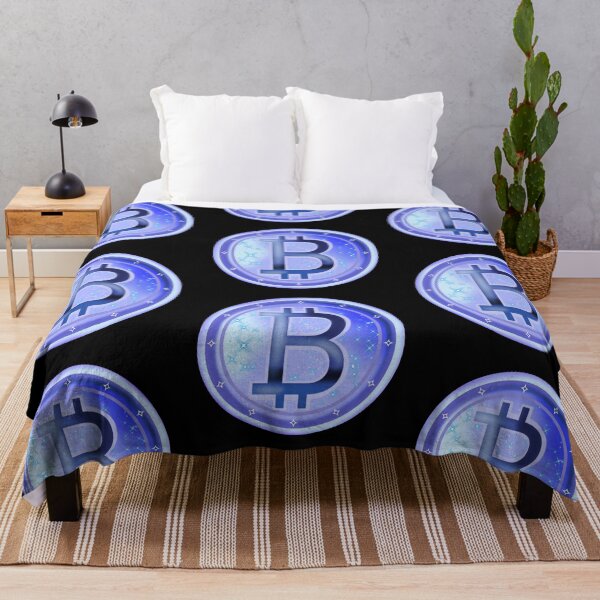 Item preview, Bitcoin symbol with stars, silhouette art, Bitcoin money symbol, Bitcoin sign in blue designed and sold by katecheerycake.