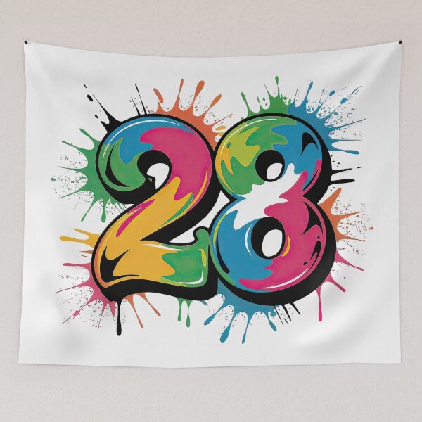 Item preview, Number 28 Graffiti Style – Wealth & Prosperity with a Bold Twist designed and sold by RvinJo8.