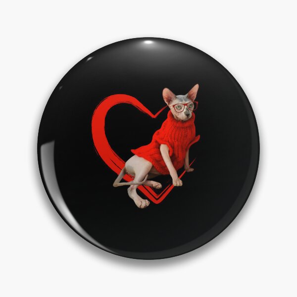 Item preview, Copy of Sphynx cat Lady in a heart with glasses on designed and sold by OneMoreBrand.