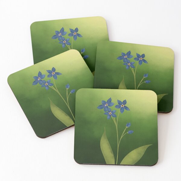 Item preview, Digital Watercolor Forget Me Nots designed and sold by spoonlessmarket.